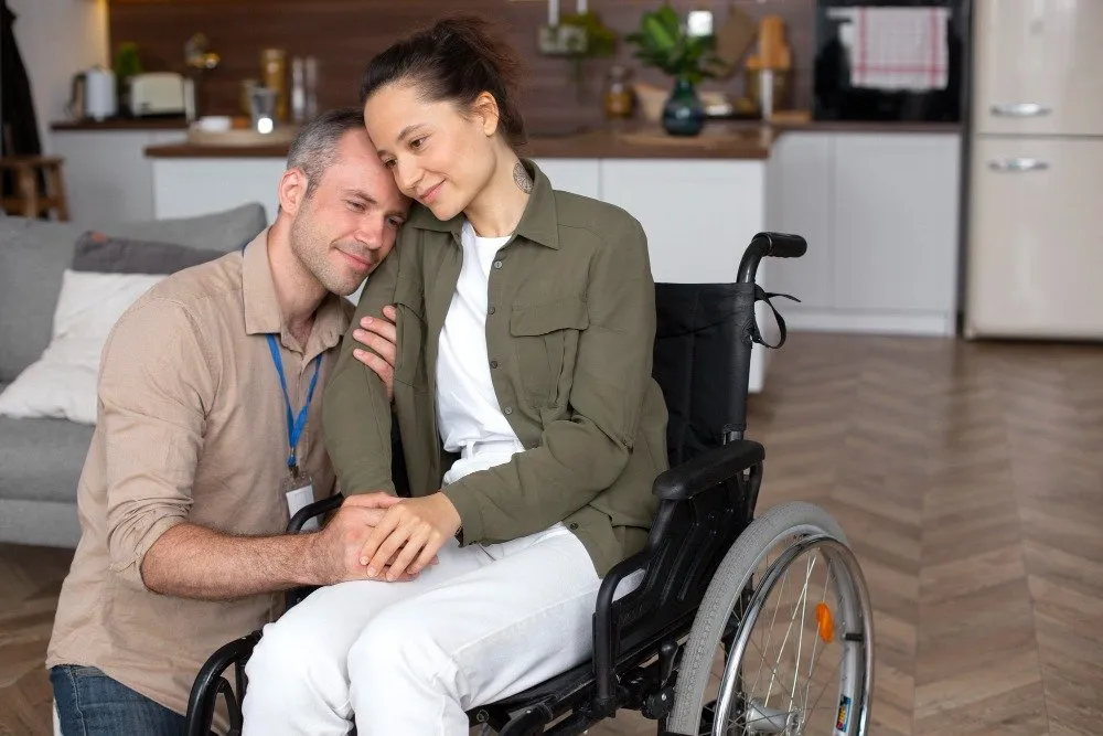 Femme en fauteuil roulant, illustration sur la protection du patrimoine
